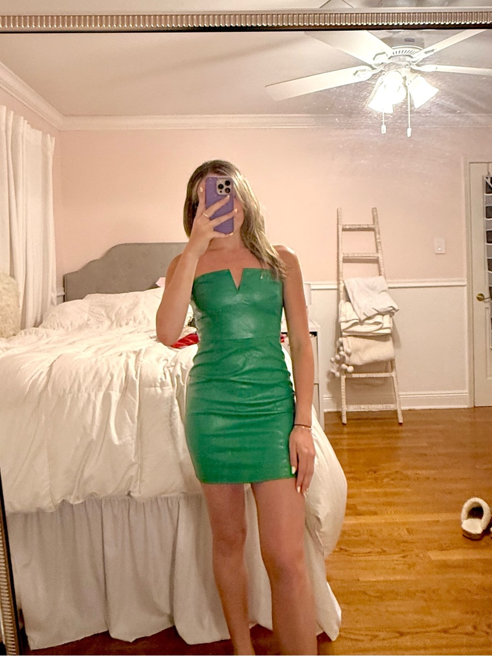 Strapless Green Bodycon Dress